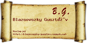 Blazsovszky Gusztáv névjegykártya