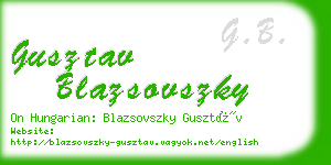 gusztav blazsovszky business card